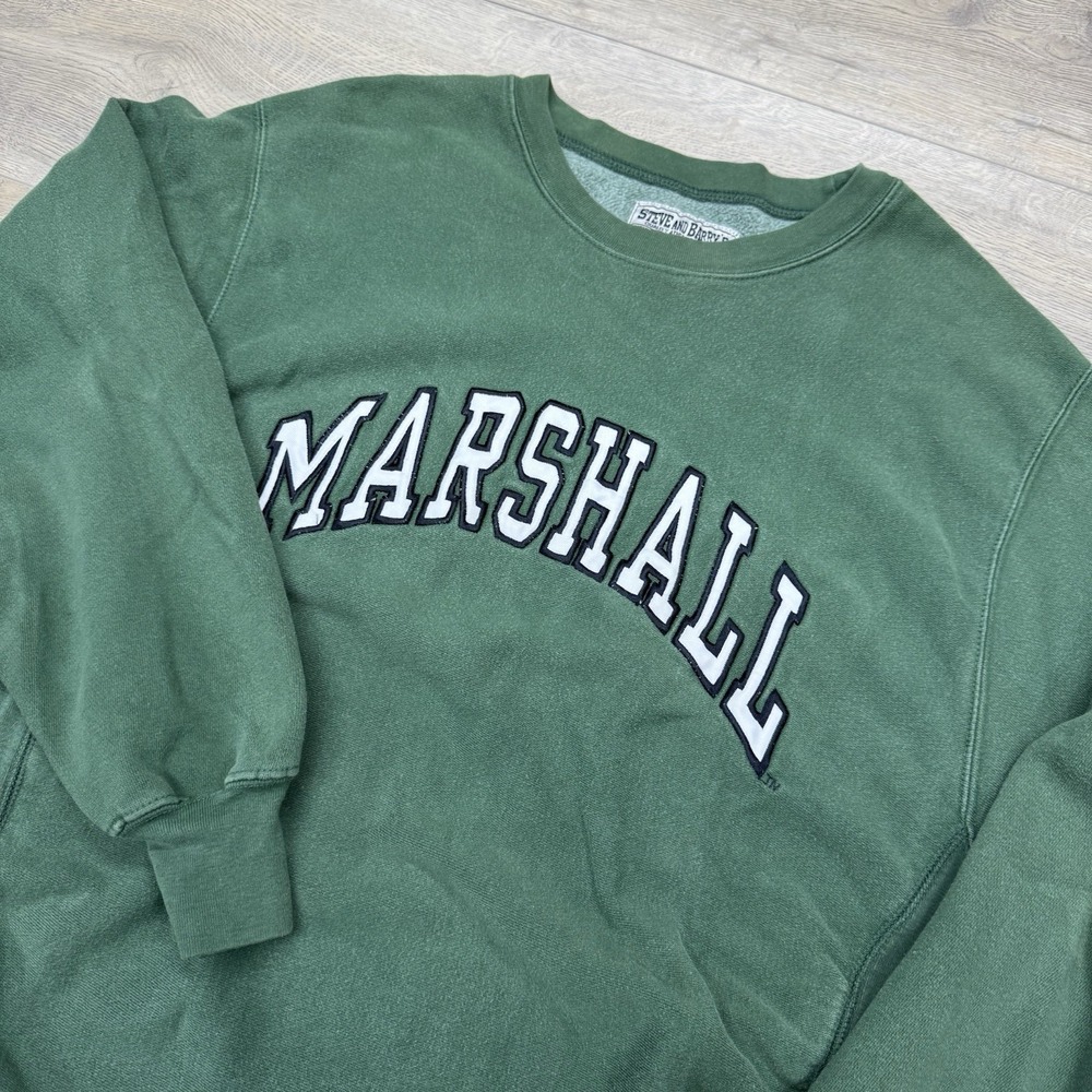 Marshall University Green Steve & Barry‎ Crewneck Sweatshirt Men's Sz L College